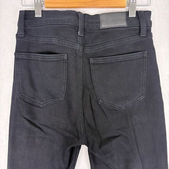 Pistola Revolve Black High Waisted Slit Front Bootcut Jeans Women's Size 25 - Picture 10 of 13